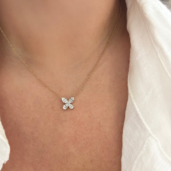 14K GOLD DIAMOND JENNY BUTTERFLY NECKLACE