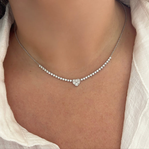 14K GOLD DIAMOND KIMBERLY HEART NECKLACE