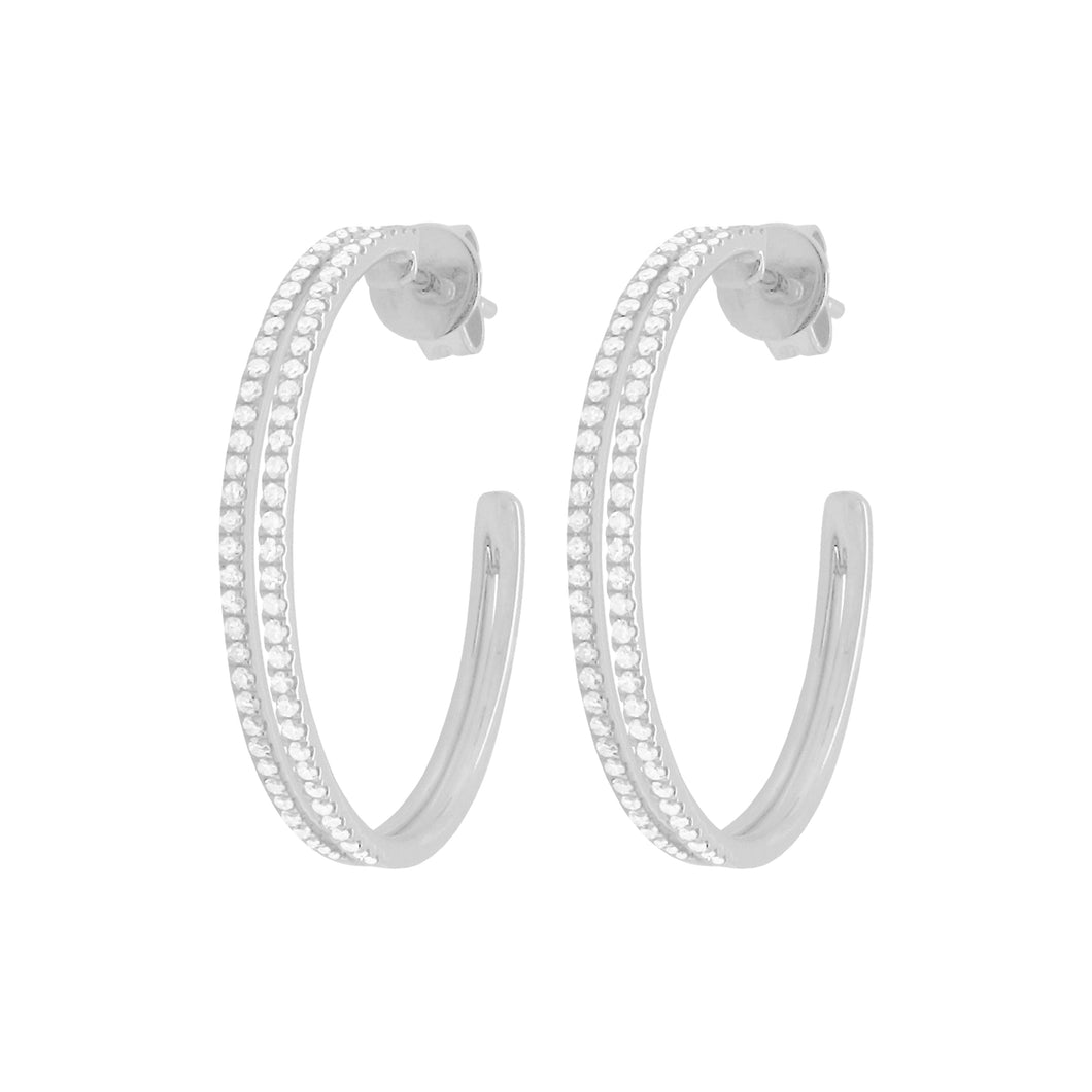 14K GOLD DIAMOND NADINE HOOPS