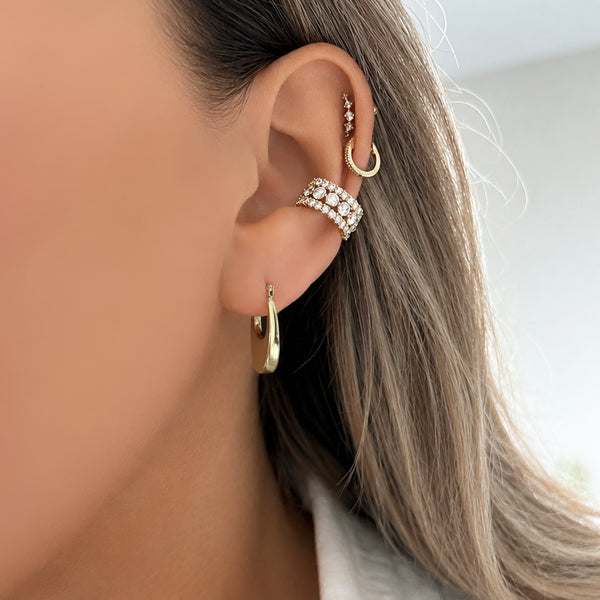 14K GOLD CASEY HOOPS