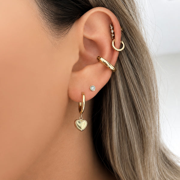 14K GOLD LAYLA HEART HUGGIES