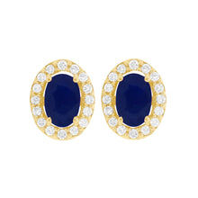 14K GOLD DIAMOND SAPPHIRE JULIETTE STUDS