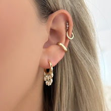 14K GOLD DIAMOND TIFFANY HOOPS