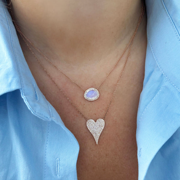 14K GOLD DIAMOND AND MOONSTONE CARA NECKLACE