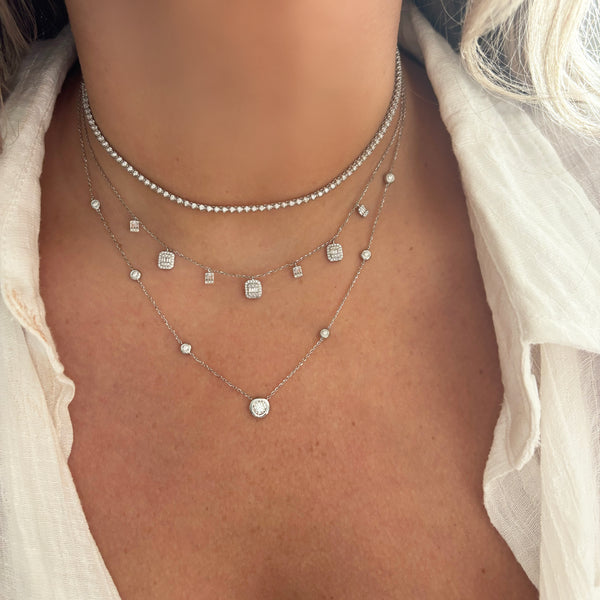 14K GOLD 1.16 CT DIAMOND ADDISON CHOKER NECKLACE