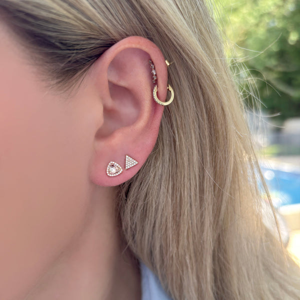 14K GOLD DIAMOND SIA MINI STUDS