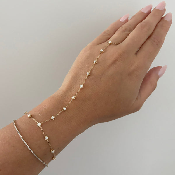 14K GOLD DIAMOND JOLIE HAND CHAIN