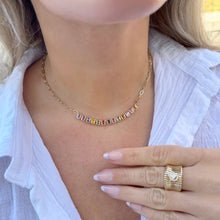 14K GOLD MULTICOLOR SAPPHIRE REBECCA NECKLACE