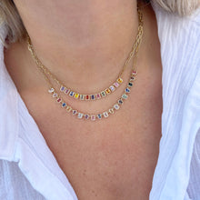 14K GOLD MULTICOLOR SAPPHIRE REBECCA NECKLACE