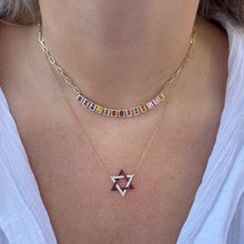 14K GOLD DIAMOND RUBY CARMIT MAGEN DAVID NECKLACE