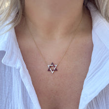 14K GOLD DIAMOND RUBY CARMIT MAGEN DAVID NECKLACE