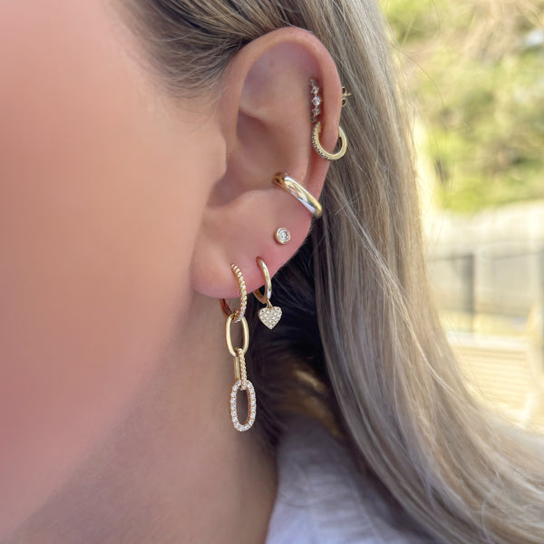 14K GOLD DIAMOND LAUREN HEART HUGGIES