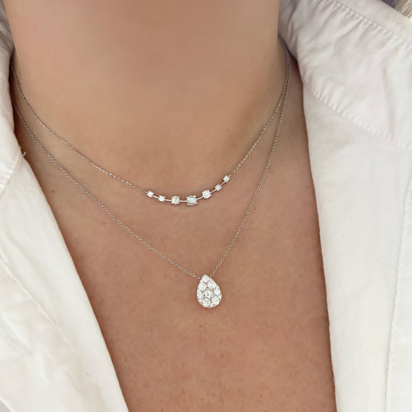 14K GOLD DIAMOND MIRANDA PEAR NECKLACE
