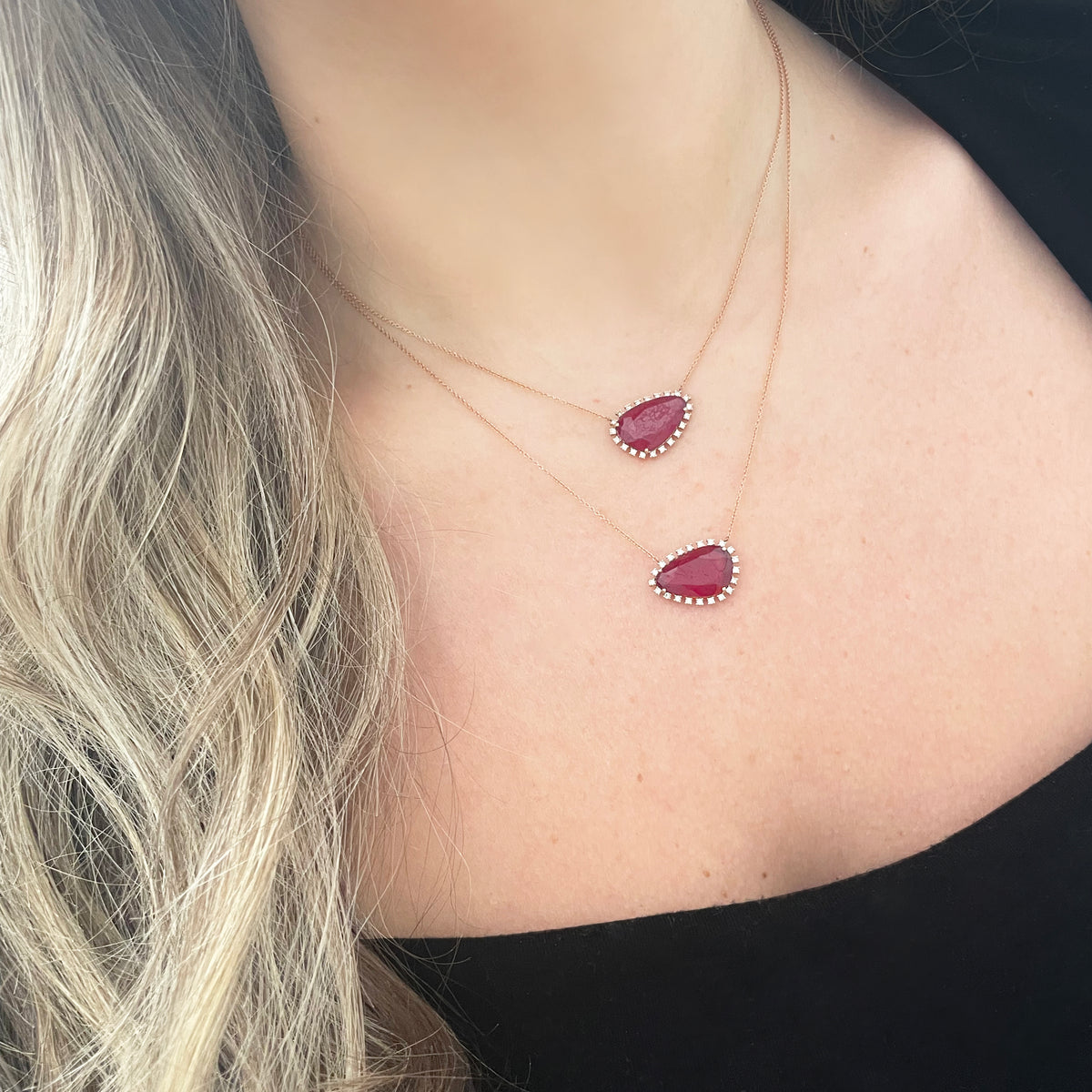 14K GOLD DIAMOND RUBY MILEY NECKLACE – Jen K Online