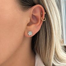 14K GOLD DIAMOND SMALL HANNAH FLOWER STUDS