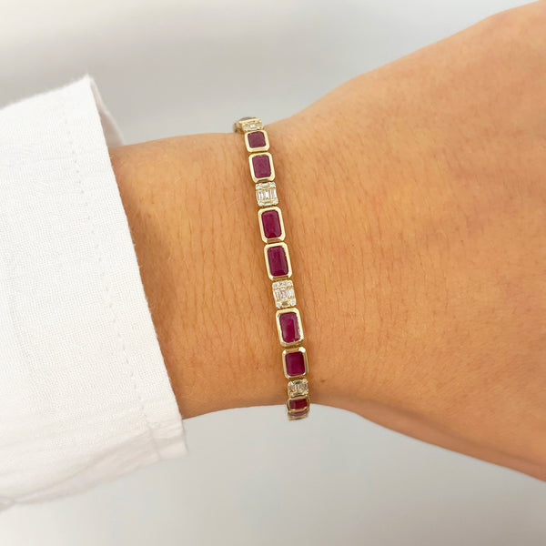 14K GOLD DIAMOND RUBY NAOMI BRACELET