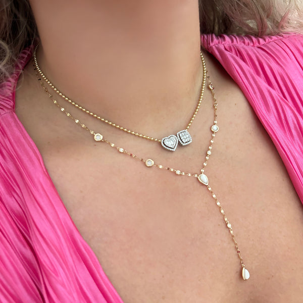 14K GOLD DIAMOND MOTHER OF PEARL EVA LARIAT