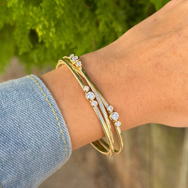 14K GOLD DIAMOND RILEY FLEX BANGLE