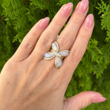 14K GOLD DIAMOND AND MOTHER OF PEARL LYSSA RING