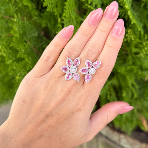 14K GOLD DIAMOND AND PINK SAPPHIRE ARIANA RING