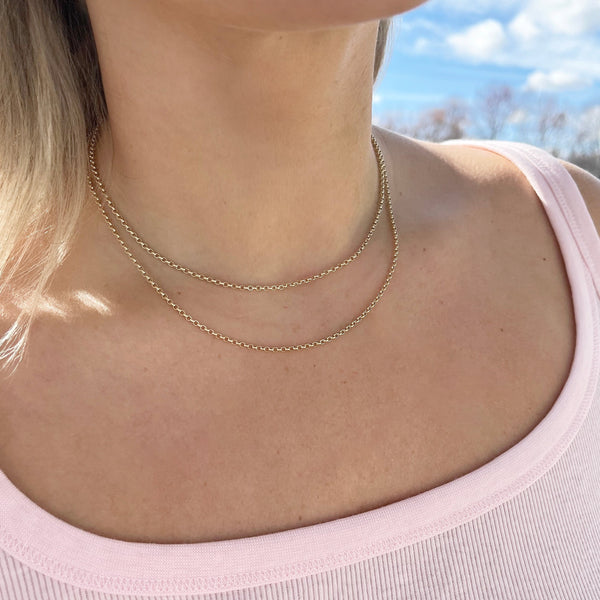 14K GOLD 18" CABLE CHAIN NECKLACE