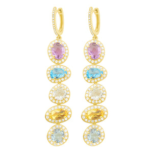 14K GOLD DIAMOND MULTICOLOR BRIDGETTE EARRINGS