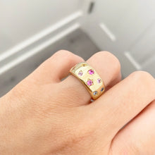 14K GOLD MULTI COLOR SAPPHIRE LIA RING