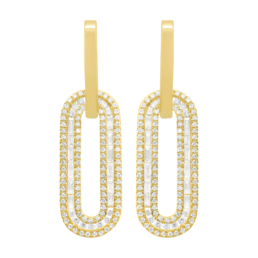 14K GOLD DIAMOND BAGUETTE LILAH EARRINGS