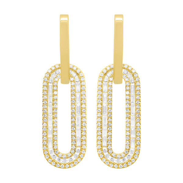 14K GOLD DIAMOND BAGUETTE LILAH EARRINGS