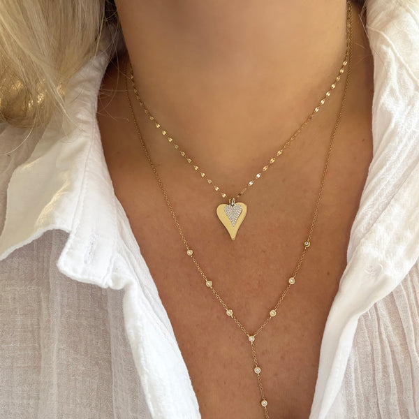 14K GOLD DIAMOND MIA HEART NECKLACE