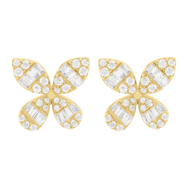 14K GOLD DIAMOND JENNY BUTTERFLY STUDS