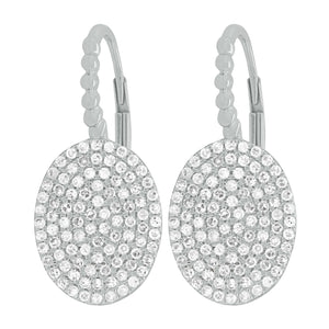 14K GOLD DIAMOND LACEY OVAL EARRINGS