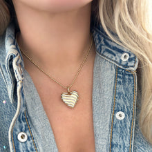 14K GOLD DIAMOND LILLY HEART LOCKET CHARM