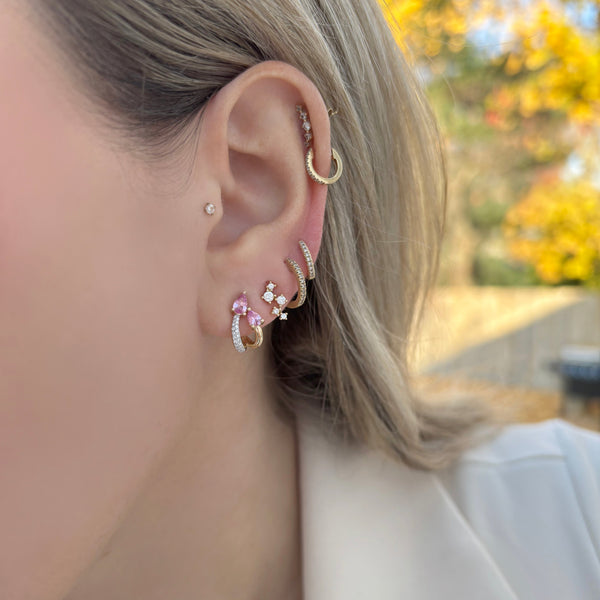 14K GOLD DIAMOND PINK SAPPHIRE NIKKI EARRINGS