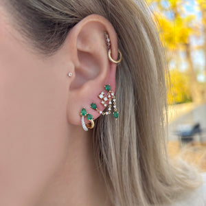 14K GOLD DIAMOND EMERALD NIKKI EARRINGS