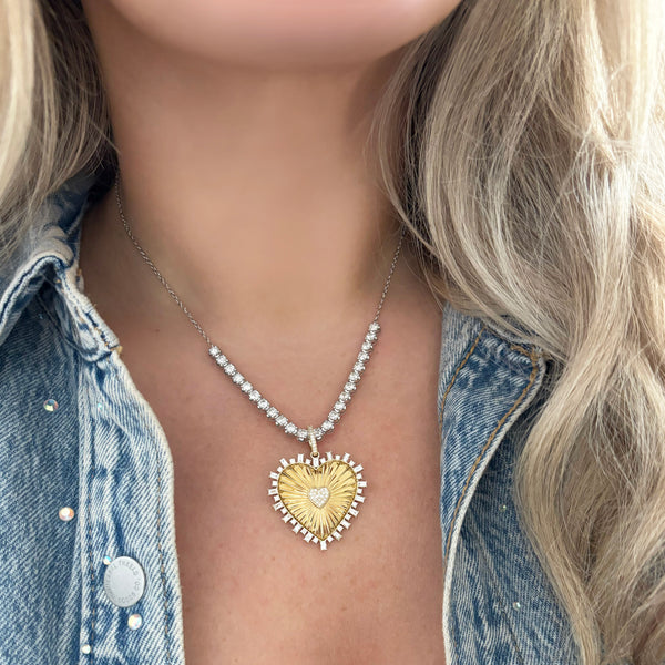 14K GOLD DIAMOND HALSEY HEART CHARM