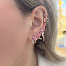 14K GOLD DIAMOND PINK SAPPHIRE NELLIE EARRING