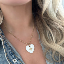 14K GOLD DIAMOND WHITE ONYX KYLIE HEART CHARM