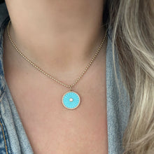 14K GOLD DIAMOND TURQUOISE NICKI CIRCLE CHARM