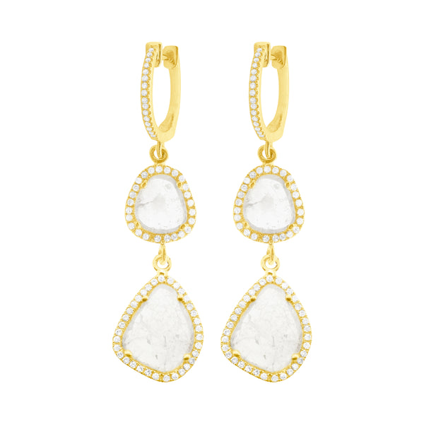 14K GOLD DIAMOND SLICE CHLOE EARRINGS