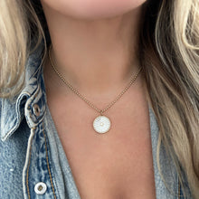 14K GOLD DIAMOND MOTHER OF PEARL NICKI CIRCLE CHARM