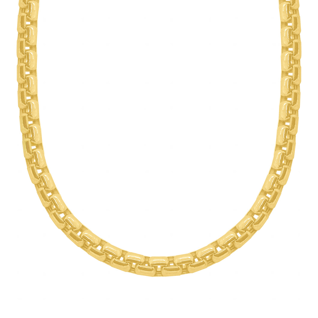 14K GOLD BARREL CHAIN NECKLACE