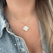 14K GOLD DIAMOND MOTHER OF PEARL NICKI CLOVER CHARM