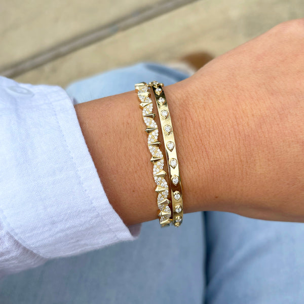 14K GOLD DIAMOND BRIDGET BANGLE