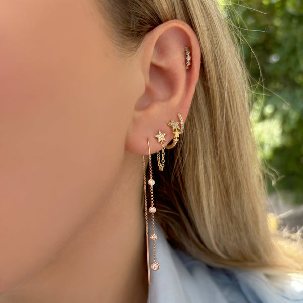 14K GOLD DIAMOND RELLA EARRINGS