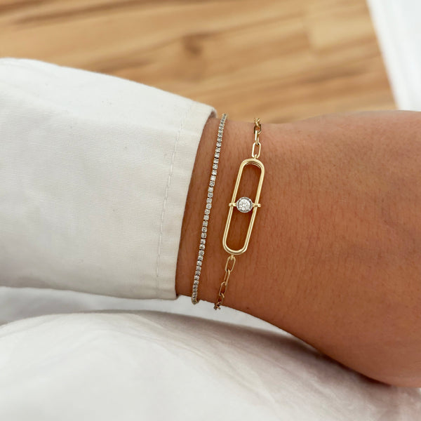 14K GOLD DIAMOND NESSA SLIDER BRACELET