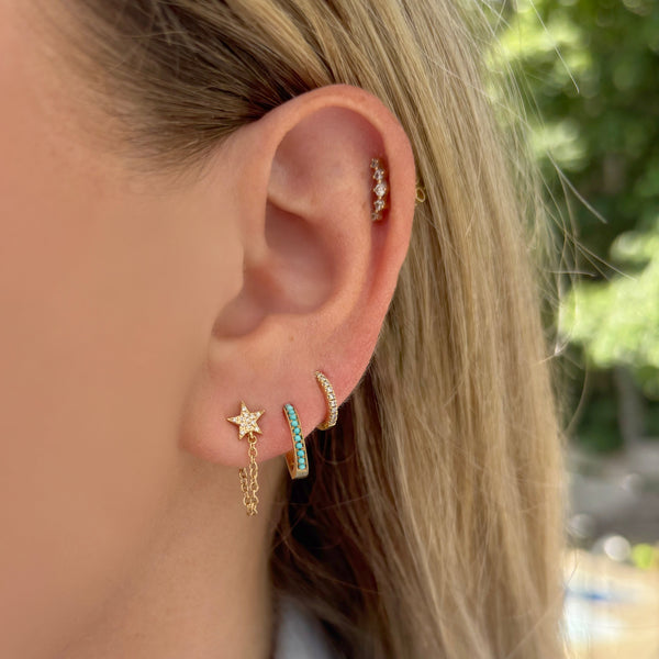 14K GOLD DIAMOND JOELLE STAR STUDS