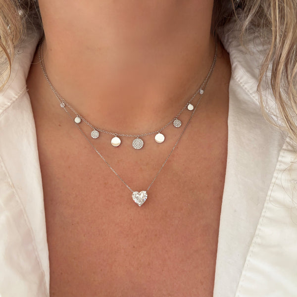 14K GOLD 2.00 CT LAB GROWN DIAMOND HEART NECKLACE