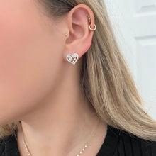 14K GOLD DIAMOND KELLY HEART STUDS