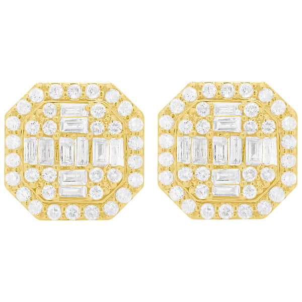 14K GOLD DIAMOND ALIZA STUDS